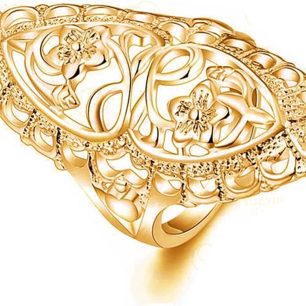 Rings for Women 18K Gold/Sterling Silver/Rose Gold Plated Chunky Full Finger Sty
